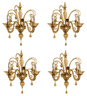 Venetian Sconces, 1940s, Set of 4