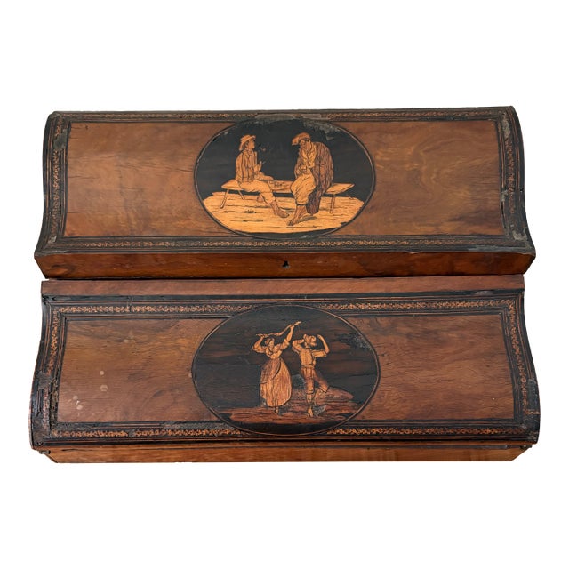 Mid 19th Century French Secretare/Travel Desk With Olive Wood Inlays For Sale