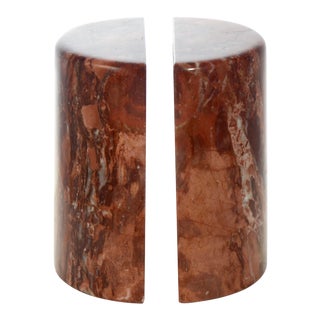 Red Sienna Agate 6” Core Cut Bookends For Sale