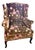 Vintage Custom Kravet Traditional English Cottage French Import Floral Velvet Armchair For Sale