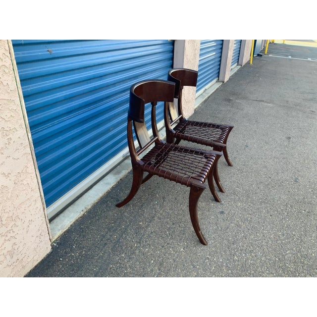 Late 20th Century Style Klismos Chairs With Copper Finish - Set of 2 For Sale - Image 4 of 8