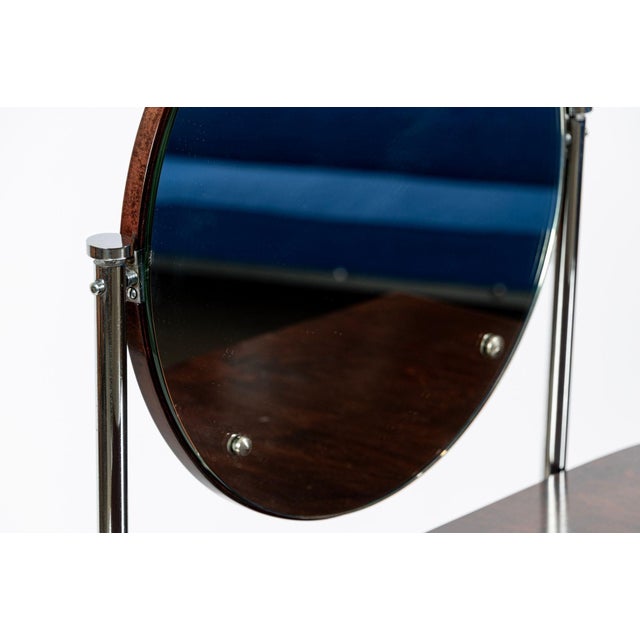 Brown Rare Fritz Hansen Model S214 Tubular Steel Dressing Table Attributed to Mart Stam Denmark 1930s For Sale - Image 8 of 18