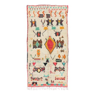 Vintage Moroccan Azilal Rug With Tribal Design 5'6 X 11' For Sale