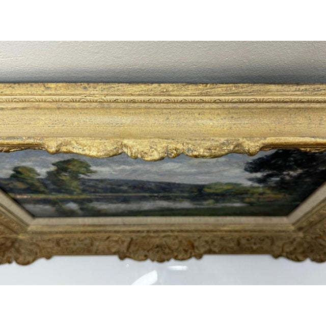 French Impressionist Oil Painting Fisherman on the River Orne, Normandy — C. 1920 Signed by André Prévot-Valéri For Sale - Image 6 of 18
