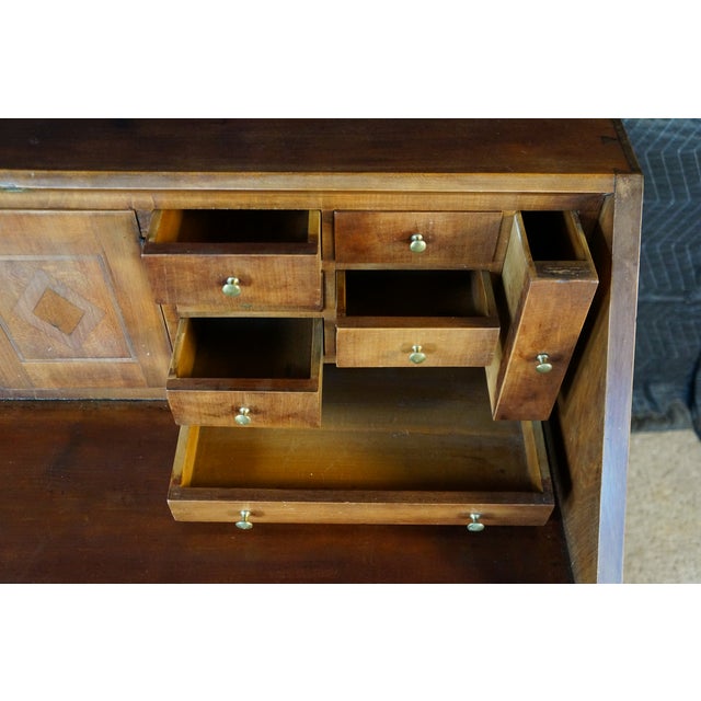 Antique American Federal Hepplewhite Mahogany Slant Drop Front Secretary Desk For Sale - Image 4 of 18