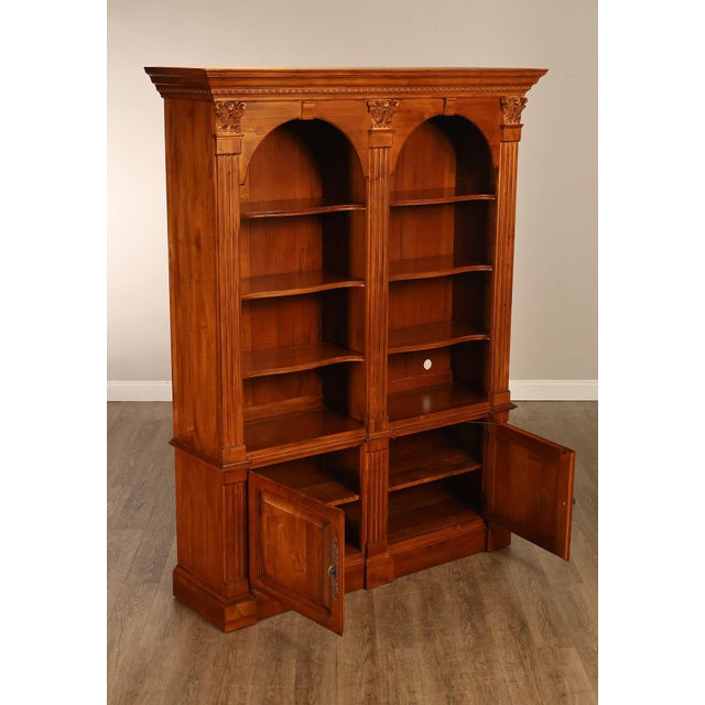 Ethan Allen Ethan Allen 'Legacy' Maple Open Carved Library Bookcase For Sale - Image 4 of 18