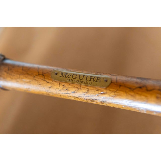 Wood 1960's McGuire Directors "X" Chairs (Pair) For Sale - Image 7 of 9