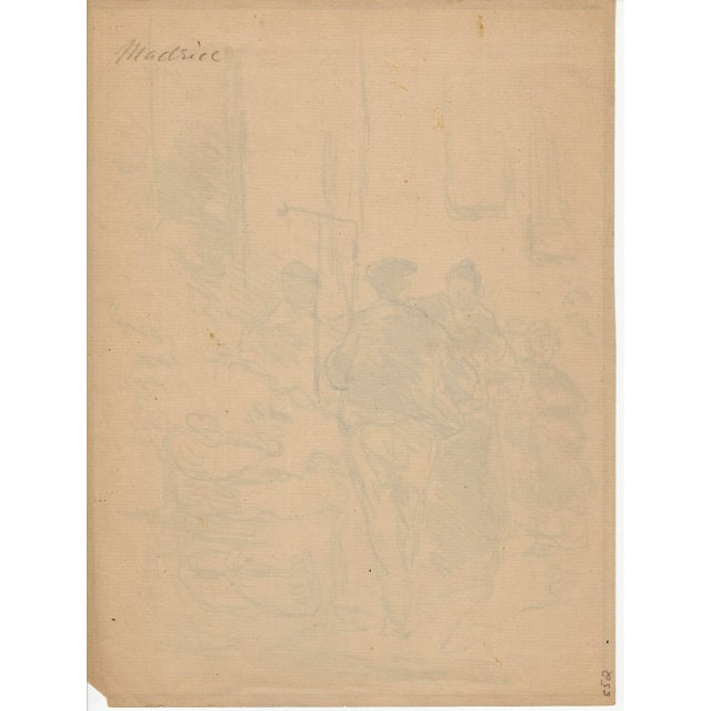 Drawing of a Madrid, Spain by artist Walter Shirlaw (1838-1909). Shirlaw was born in Scotland and immigrated with his...