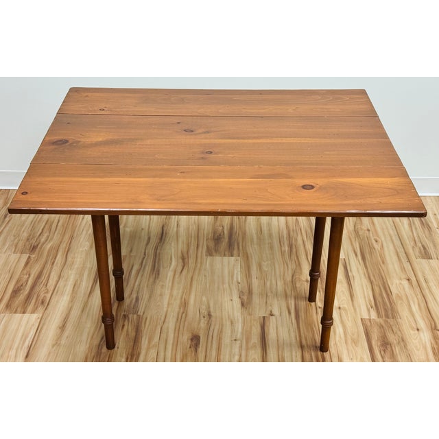 Vintage Turned Wood Drop Leaf Table For Sale - Image 11 of 18