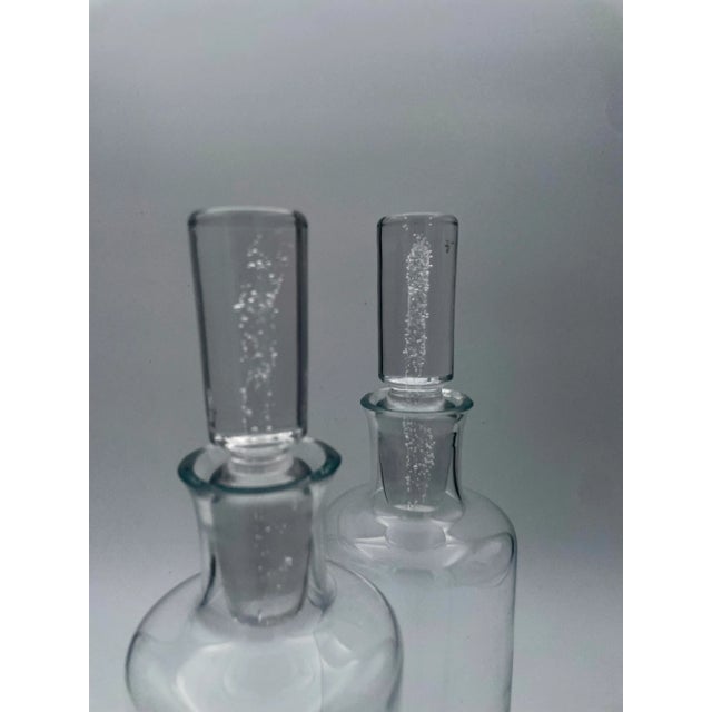 Late 19th Century Vintage Krosno Poland Decanters With Hand Blown Bubble Stoppers For Sale - Image 5 of 8