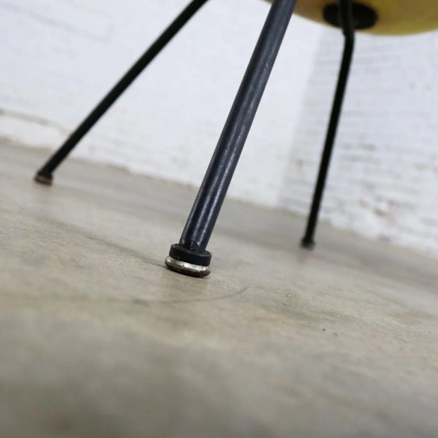 Vintage Mid Century Modern Eames Herman Miller Lax Fiberglass Arm Shell Chair X Base Zenith Rope Edge Yellow For Sale - Image 11 of 13