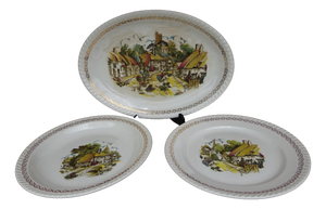 Earthenware Serving Dishes from Lunéville, 1890s, Set of 3