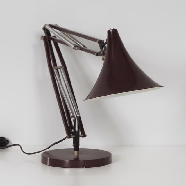 Brown Brown Desk Lamp with Adjustable Arm and Tulip-Shaped Shade from Hala, 1970s For Sale - Image 8 of 12