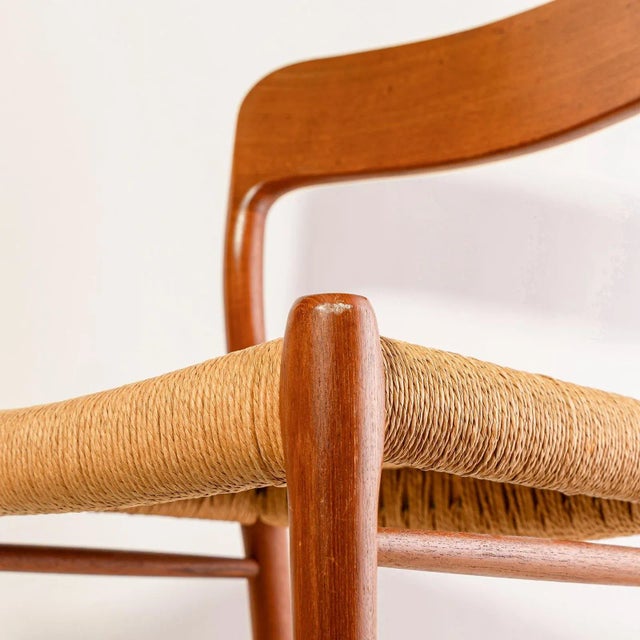 Brown Vintage Danish Teak Chair by Niels Otto Møller for J.L. Møllers, 1960s For Sale - Image 8 of 12