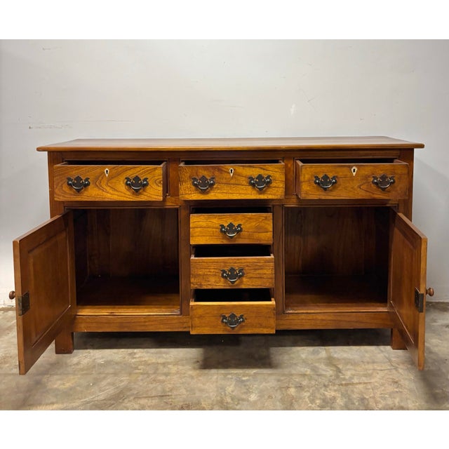 English Vintage English Georgian Style Sideboard For Sale - Image 3 of 11