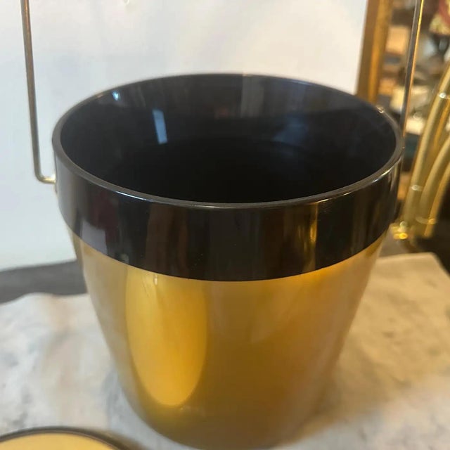 1960s Mid-Century Modern Brass and Resin Ice Bucket For Sale - Image 6 of 9
