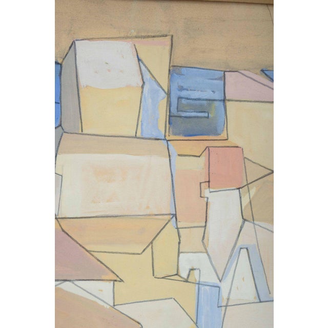 Pär Nordlander, Abstract Cityscape by the Sea, Mixed Media on Paper For Sale - Image 3 of 7