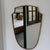 Metal Mid-Century Italian Brass Crest Mirror with Beaded Frieze, 1950s-1960s For Sale - Image 7 of 11