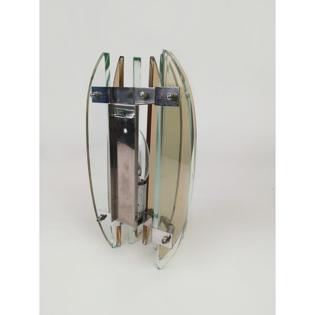 Wall Sconces in Colored Glass and Chrome from Veca, Italy, 1970s, Set of 2 For Sale - Image 9 of 18
