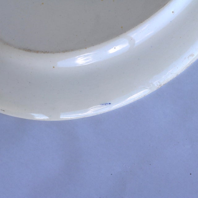Blue 1881 Antique j.f. Wileman Staffordshire "Swallow" Polychrome Transferware Oval Platter - 16.25" For Sale - Image 8 of 11