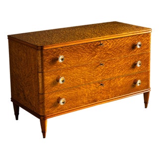 Art Deco Chest of Drawers With Birch Burl Veneer, Probably Sweden, 1930/40s For Sale