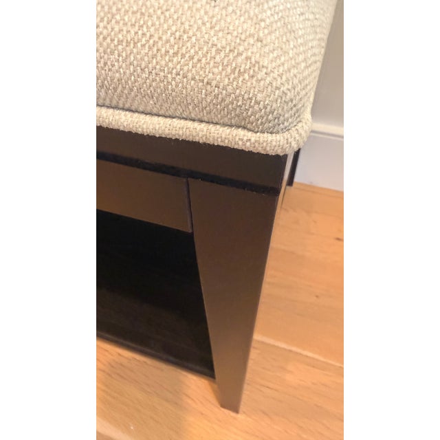 Arhaus Upholstered Wood Bench With Lower Shelf – 48” For Sale - Image 10 of 12
