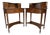 1940s Pair of Neoclassical Marquetry Bedside Tables With Drawers and Upper Compartment For Sale