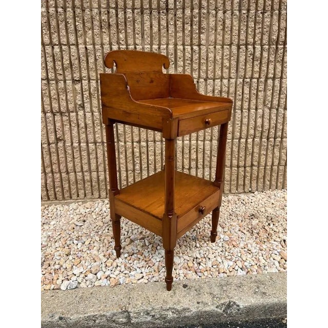 Farmhouse Early 20th Century Antique English Yellow Pine 2 Tier Side Table For Sale - Image 3 of 13