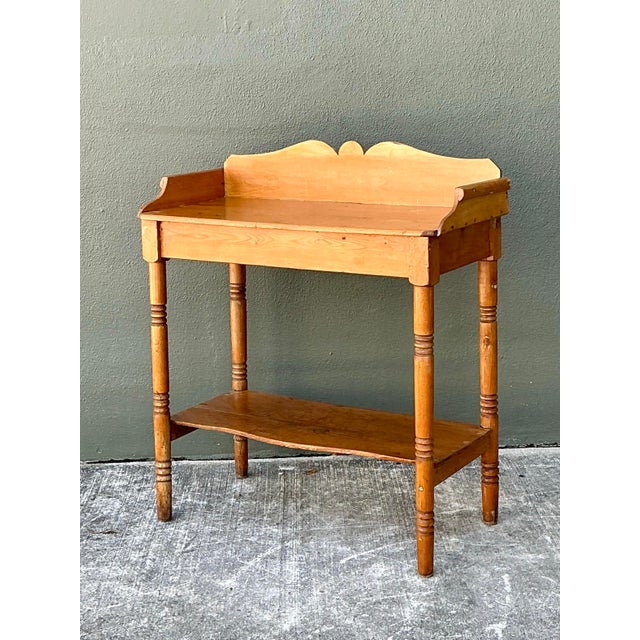 Vintage Turned Wood Pine Sideboard For Sale - Image 12 of 12