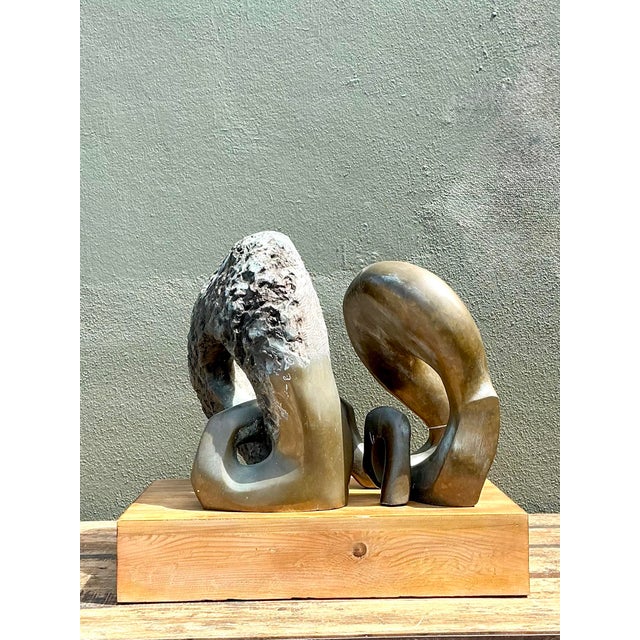 Late 20th Century Vintage Monumental Bronze Abstract Sculpture For Sale - Image 5 of 12