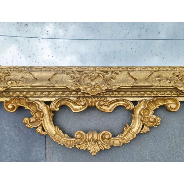 Palatial Antique Italian French Rococo Style Gilt Carved Mirror For Sale - Image 9 of 13