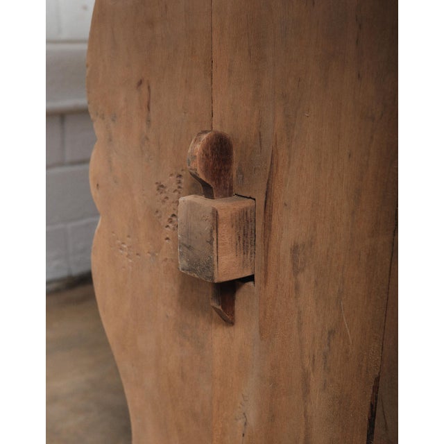 Late 19th Century Late 19th Century Rustic Hand-Carved Pine Trestle Dining Table With Shaped Pedestal Base For Sale - Image 5 of 8