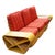 This beautifully restored Mid Century ten-strand square pretzel arm rattan 3-seater sectional sofa with custom-made...