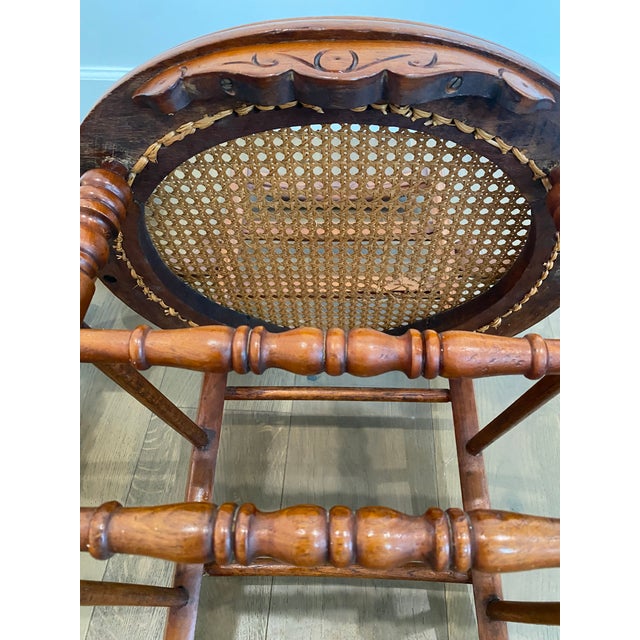 Pair of Late Victorian Early Edwardian Cane Seat Chairs With Carved Tulip Motif For Sale - Image 16 of 17