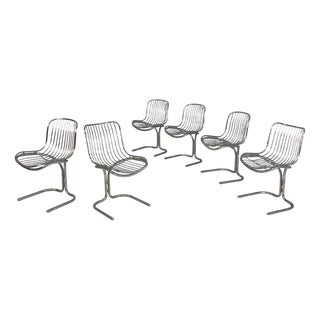 Italian Modern Chairs in Steel, 1970s, Set of 6 For Sale