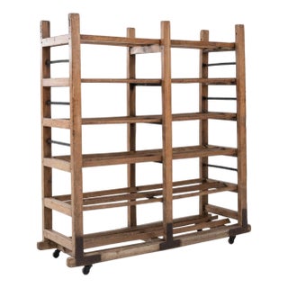 1930s French Industrial Bakery Rack on Wheels For Sale