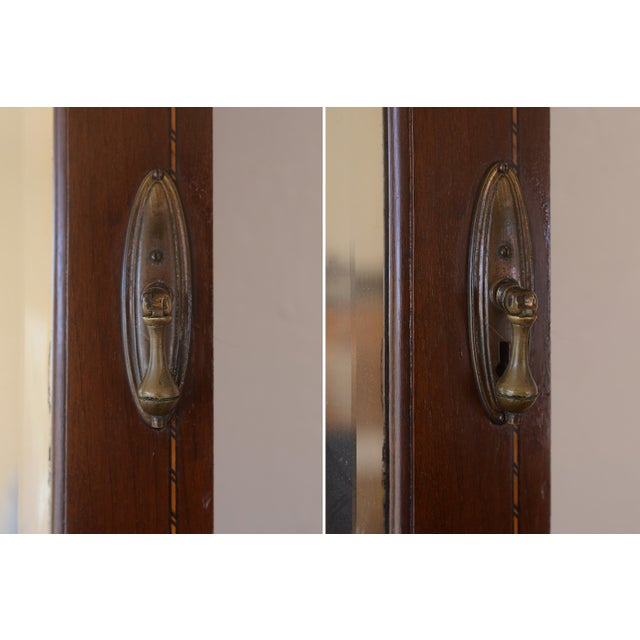 1920s Antique Cabinet Door Floor Mirror For Sale - Image 5 of 8