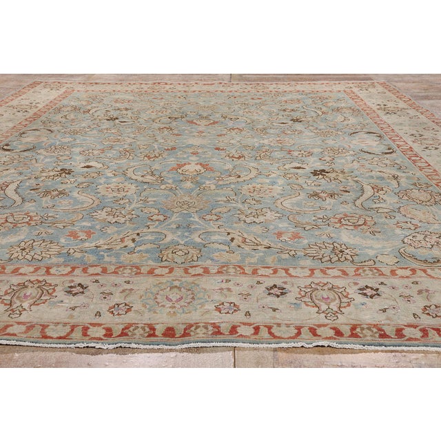 Blue Antique Persian Mashhad Rug, 09'08 X 12'05 For Sale - Image 8 of 10