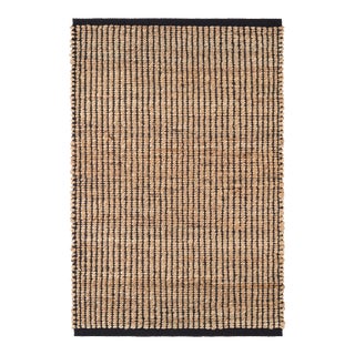 Dash & Albert by Annie Selke Gridwork Black Woven Jute Rug, 8' x 10' For Sale