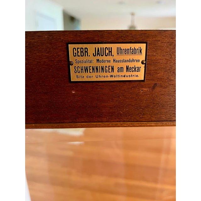 Wood Jauch Brothers Clock Factory German Antique Grandfather Clock For Sale - Image 7 of 11