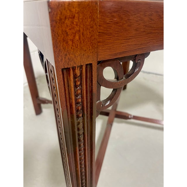 Wood Faux Mother of Pearl Inlaid Lamp Table For Sale - Image 7 of 8