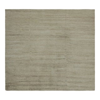 Rug & Kilim’s Monochromatic Textural Rug in Green For Sale