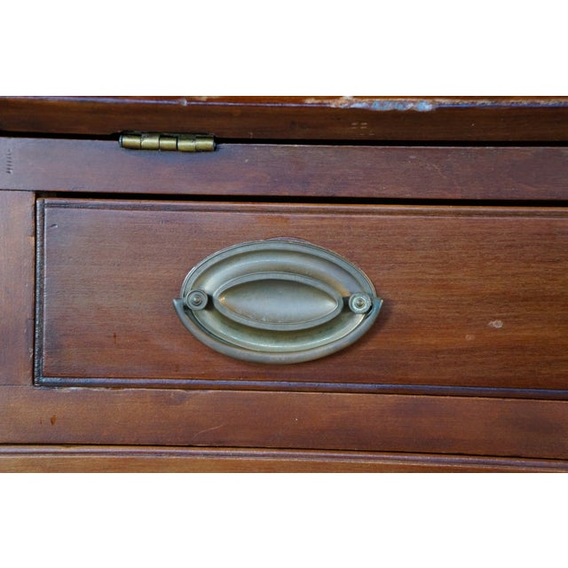 Antique American Federal Hepplewhite Mahogany Slant Drop Front Secretary Desk For Sale - Image 15 of 18