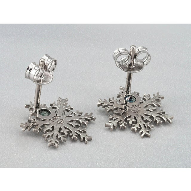 Not Yet Made - Made To Order Snowflake 14k Earrings Studs - 2 Pieces For Sale - Image 5 of 9