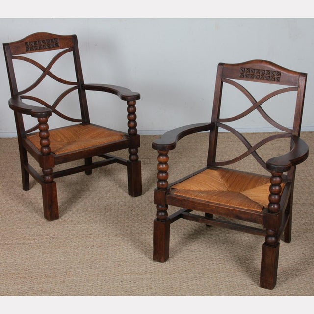 1950s Vintage Armchairs in the style of Charles Dudouyt, 1950, Set of 2 For Sale - Image 5 of 11