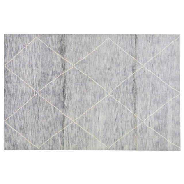 1980s Moroccan Hand Knotted Modern Rug With Soft Texture,5'8"x8'4" For Sale - Image 5 of 5