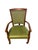 Sophisticated contemporary executive armchair featuring a warm cherry-finished hardwood frame with gently curved arms and...