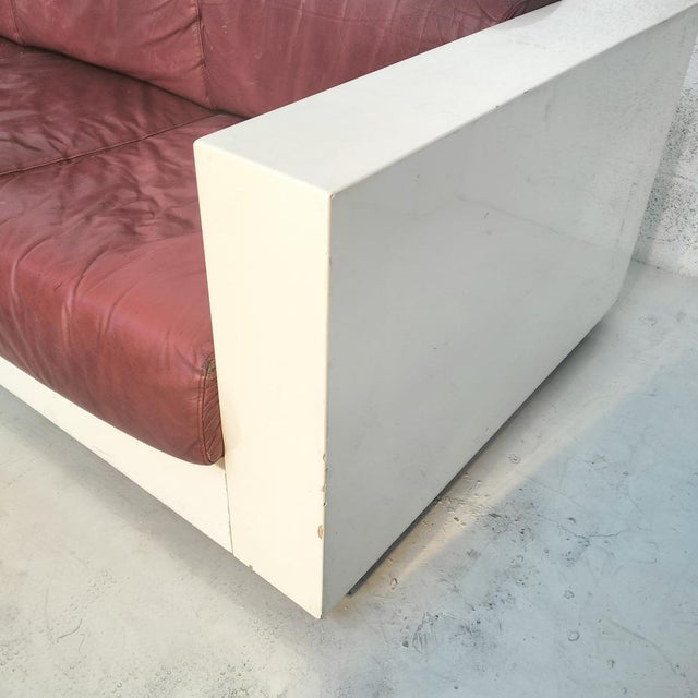 Wood Cherry Saratoga 3-Seater Sofa attributed to Massimo & Lella Vignelli for Poltronova, 1960s-1970s For Sale - Image 7 of 14