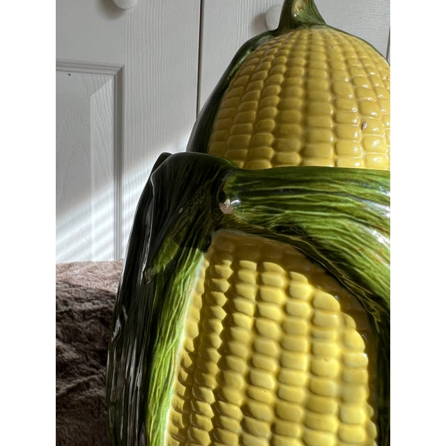 Farmhouse Vintage 1990s Ceramic Corn Cookie Jar For Sale - Image 3 of 7