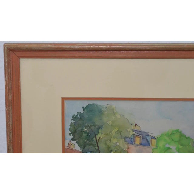 Vintage French Watercolor by Maurice Beran C.1970 For Sale In San Francisco - Image 6 of 8